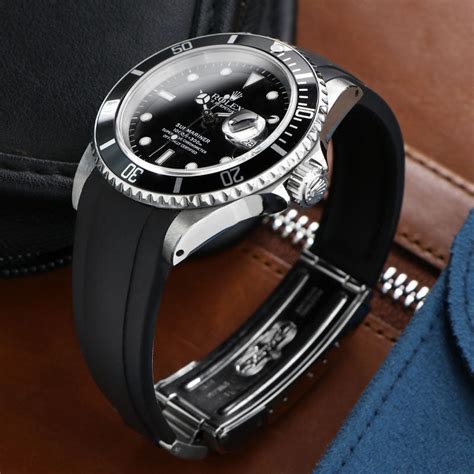 rolex submariner rubber strap with clasp|everest curved end rubber strap.